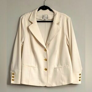 Linea by Louis Dell'Olio Cream Blazer with Gold Buttons
